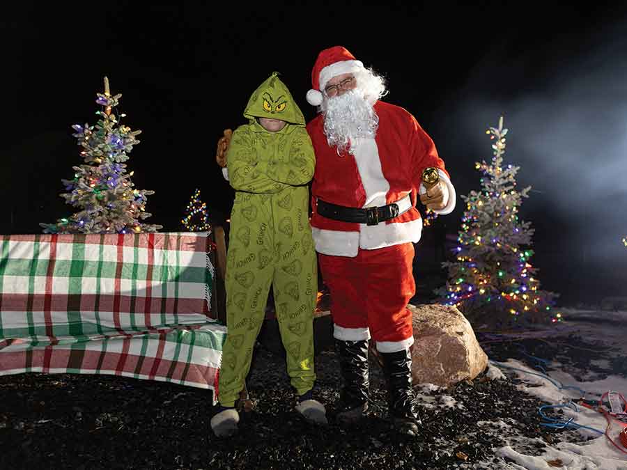 The Grinch came to Winfield Road to have his photo taken with Santa