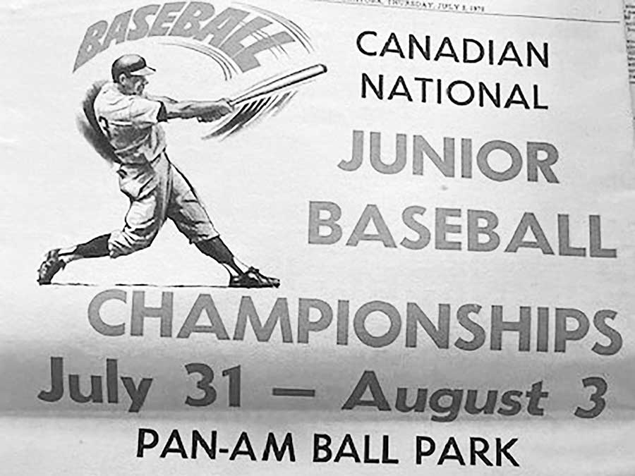 A Dufferin Leader advertisement promoting the Canadian Junior Ball Championships in Carman in 1970