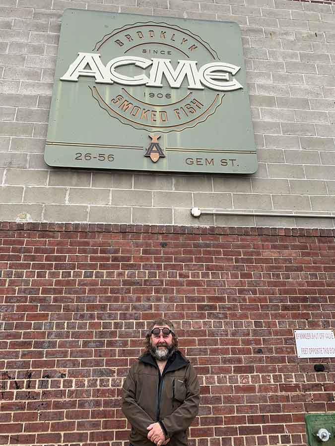 Chris Kristjanson on a past visit to Acme Smoked Fish in Brooklyn, New York