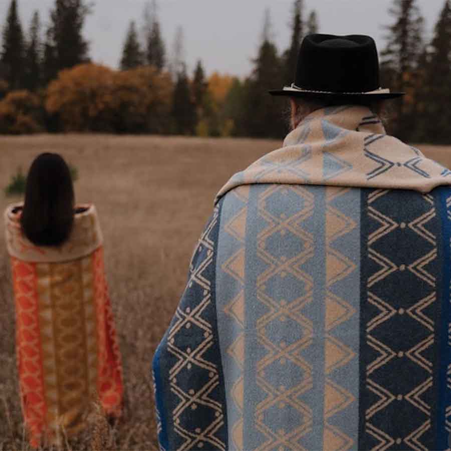 Wool blankets from Seymour’s Element Collection. She is pictured with her dad, a major source of inspiration throughout her career