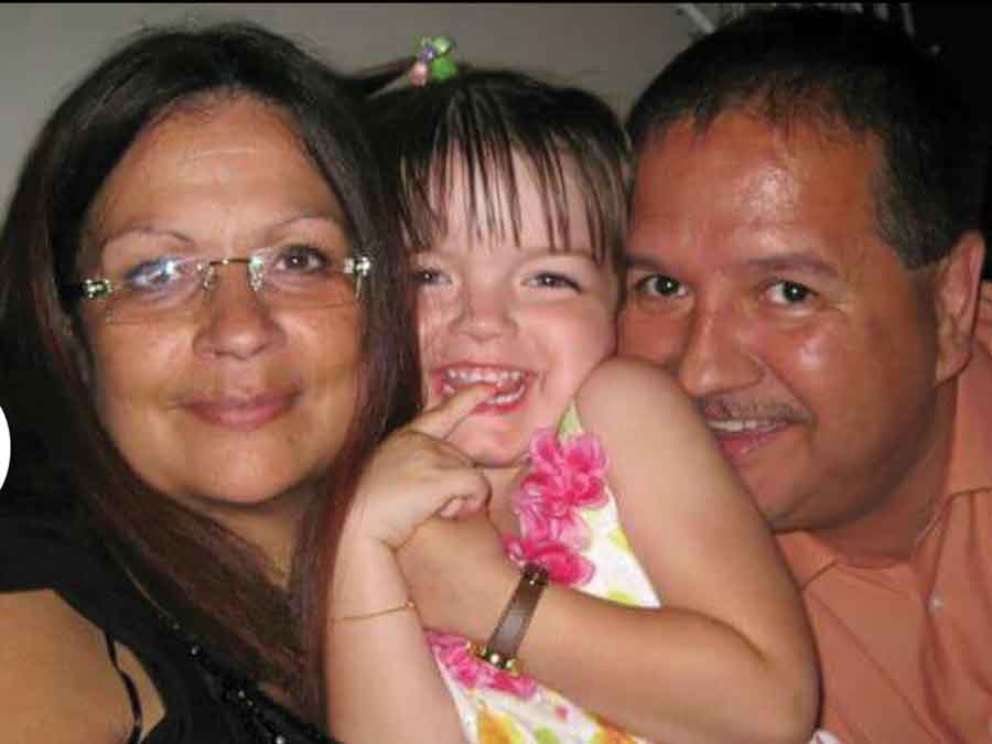 Gracie with her grandparents, Ana and Tony Herntier, who raised her from a young age