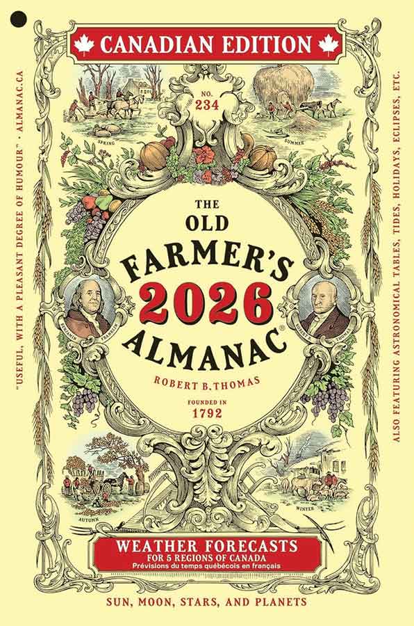 The Old Farmer’s Almanac 2026 edition offers long-range forecasts, sky-watching guides and seasonal insights for Manitobans