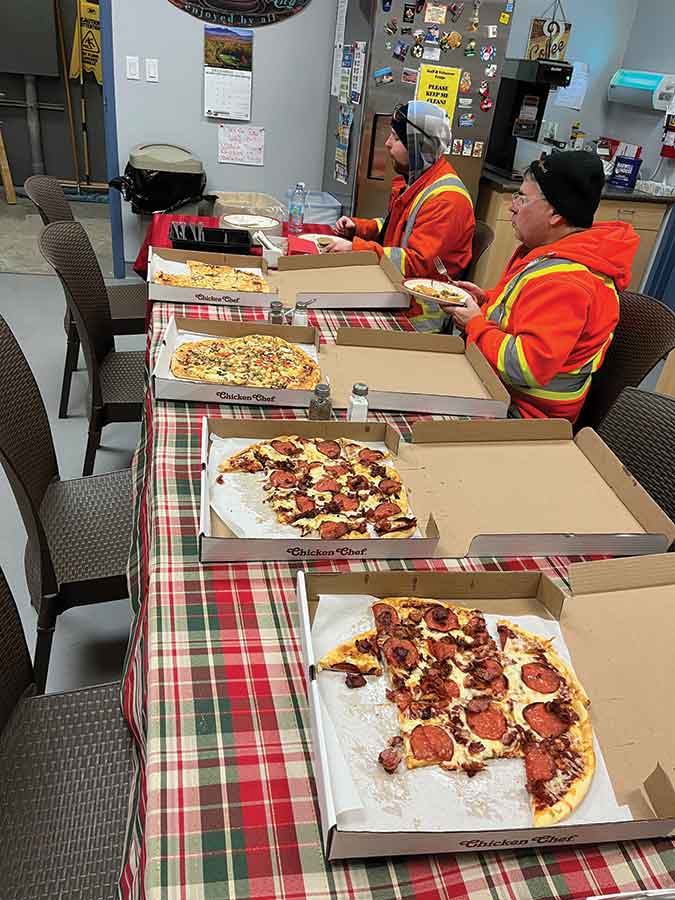 Pizzas supplied by Gimli Chicken Chef