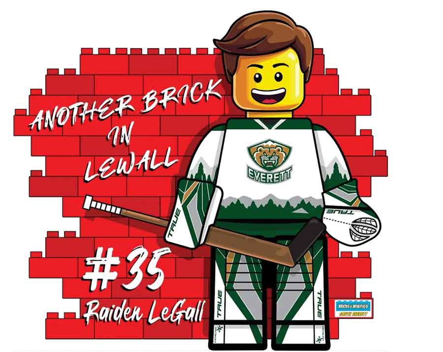 The logo features a mini-fig version of LeGall in his Silvertips gear