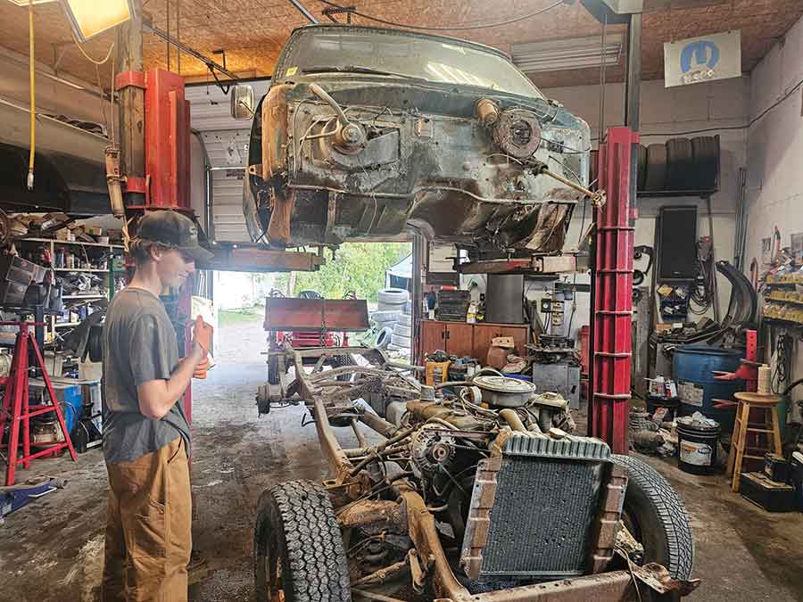 Owen started to take the truck apart