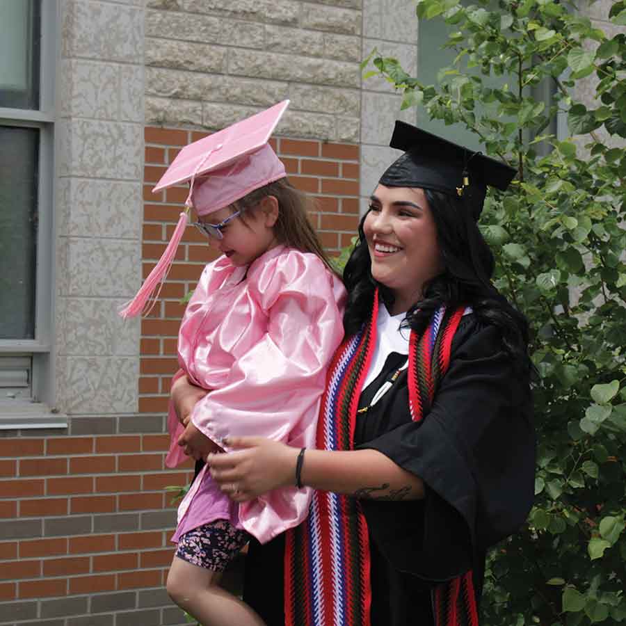 Graduate Jewel Jolicoeur celebrated shared achievements with her niece, Isabella