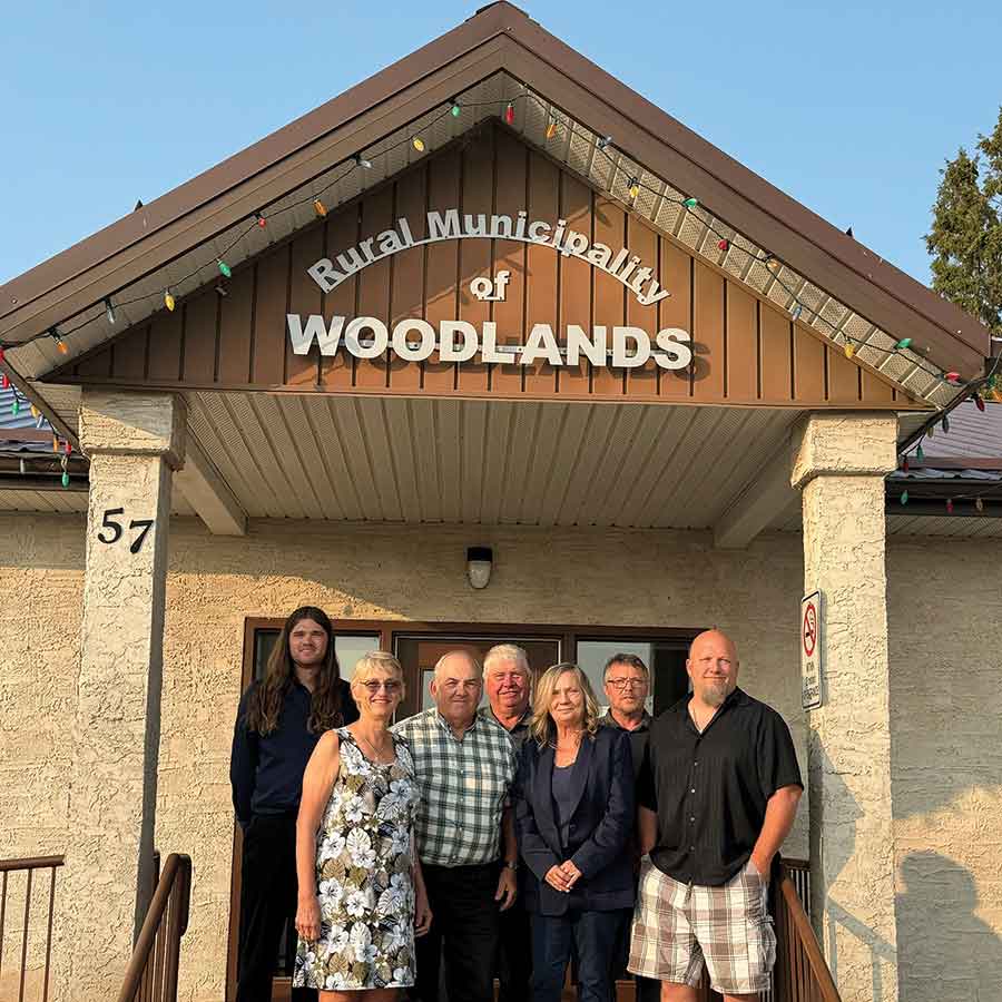 Happy 2026 from Woodlands council. Left to right: Coun. Bryan Myskiw, Deputy Reeve Lorna Broadfoot, Reeve Douglas Oliver, Coun. Carl Fleury, Coun. Val Stelck, Coun. Darrell Sinclair and Coun. Darryl Langrell