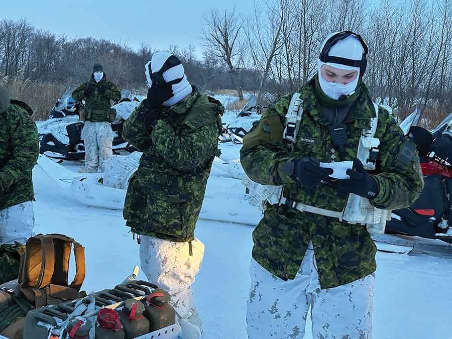 Bateman preparing for long range control with his exercise, Arctic Bison, in Carcross, Yukon