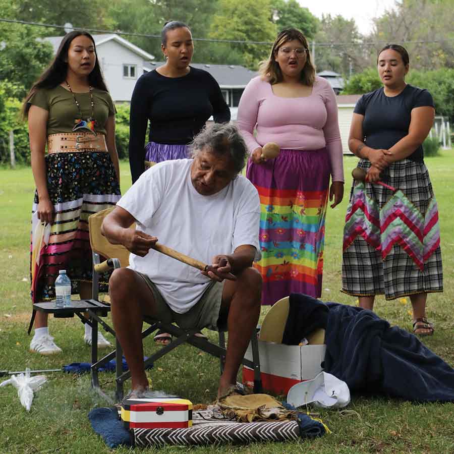 James Nelson, an elder with the Roseau River Anishinabe First Nation, performed a land blessing ceremony Monday for Genesis House’s new transitional housing complex in Winkler, work on which is expected to begin next month