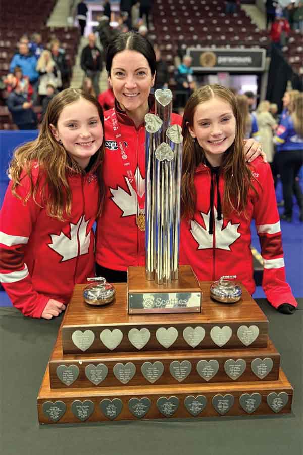 2026 Scotties Tournament of Hearts champions, Canada’s Team Kerri Einarson with daughters Khloe and Kamryn Einarson