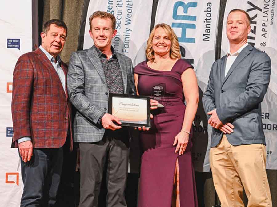 Gautheir and Schroeder with Scott Fehr and Marlene Fehr of Fehr Glass