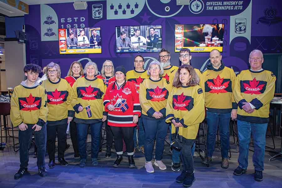 The 1920 Winnipeg Falcons were honoured at the Feb. 4 Winnipeg Jets vs Montreal Canadiens game deemed Falcons/New Iceland 150 Tribute Night at Canada Life Centre. Family members of three different 1920 Falcons players were in attendance for the special evening