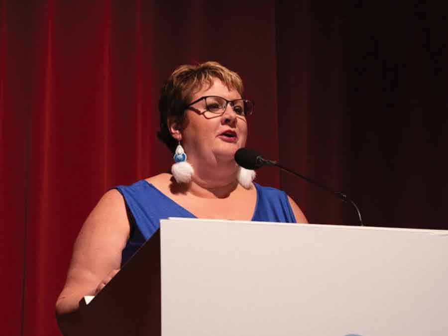 Shannon Dupont of Inwood, founder of Madeline’s Closet Inc., accepts the Rural Nominee Award at the 2025 Manitoba Woman Entrepreneur of the Year Awards