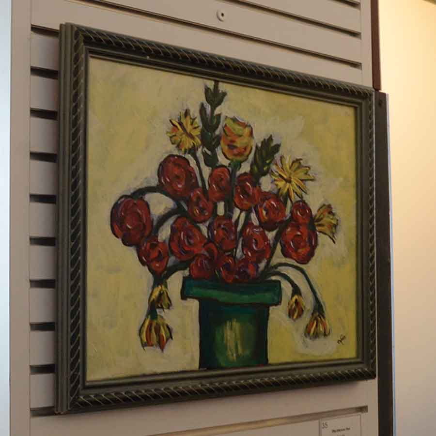 A floral painting from 2024’s Community Art Show