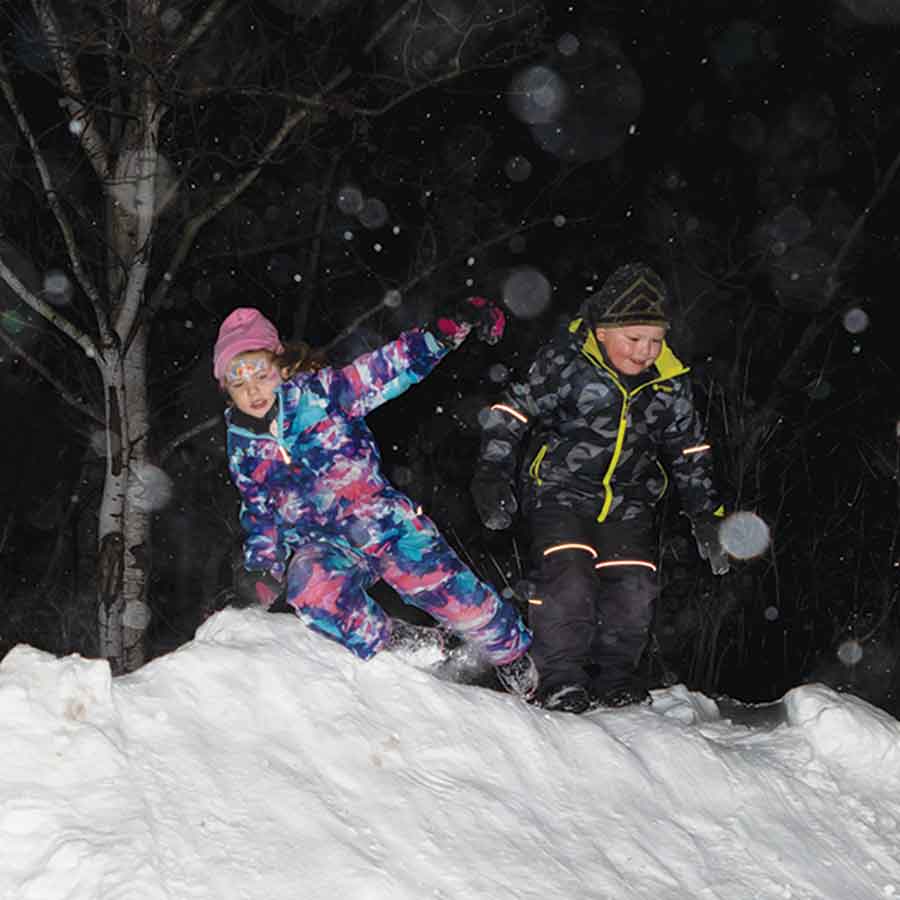 Cousins Gianna Lindsay and Mason VanKemenade went hill sliding