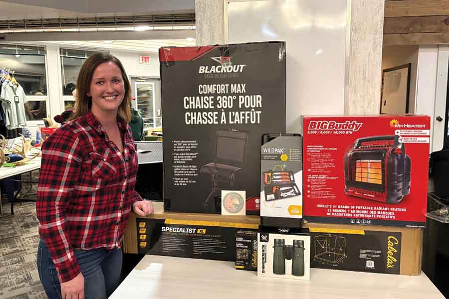 Carrie Olson was the winner of hunting package raffle