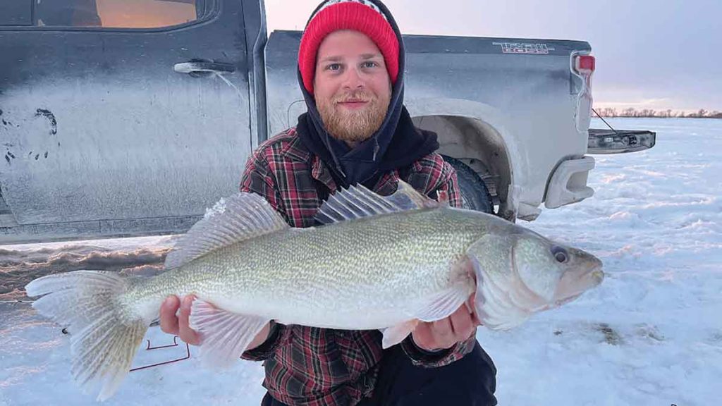 Nolan Smith with the longest walleye in the 2025 tournament