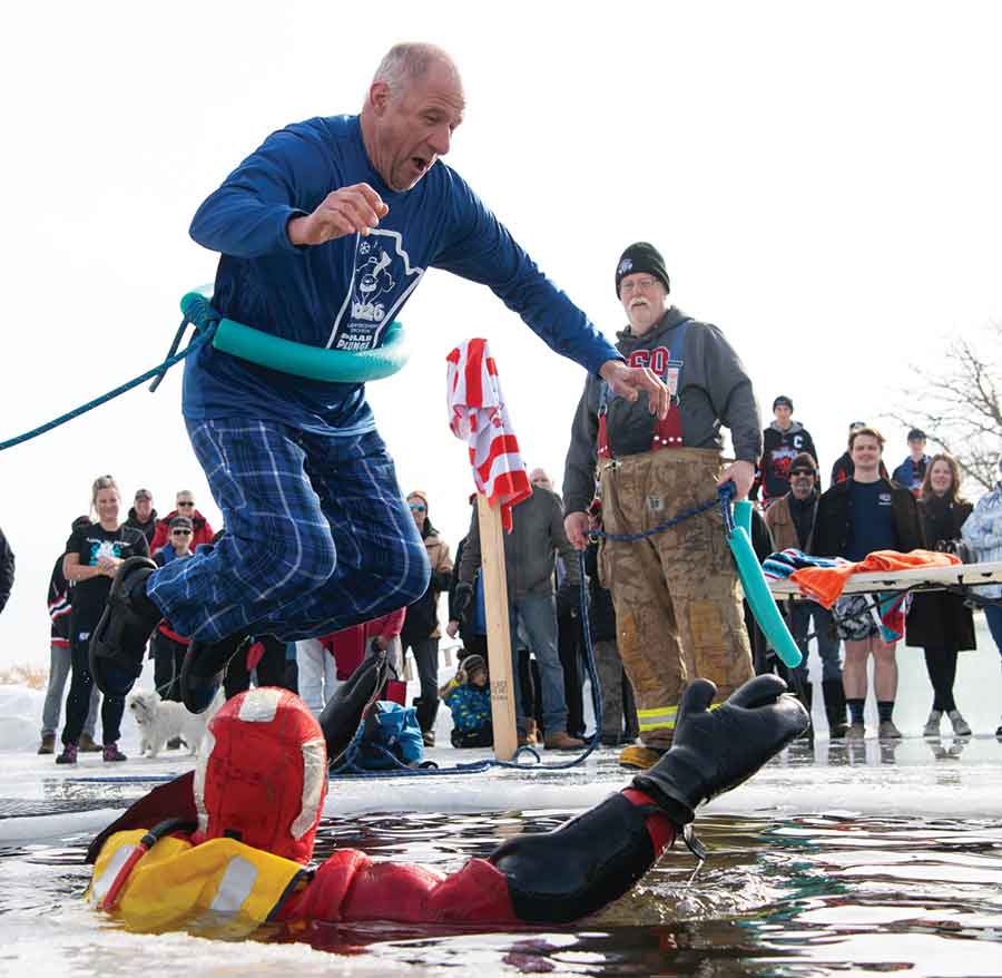 Supporters of Special Olympics Manitoba took a dip in Lake Minnewasta Saturday for the annual Polar Plunge