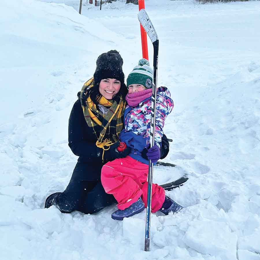 Ryenn Findlay and her mom, Randi, took part in snow golf