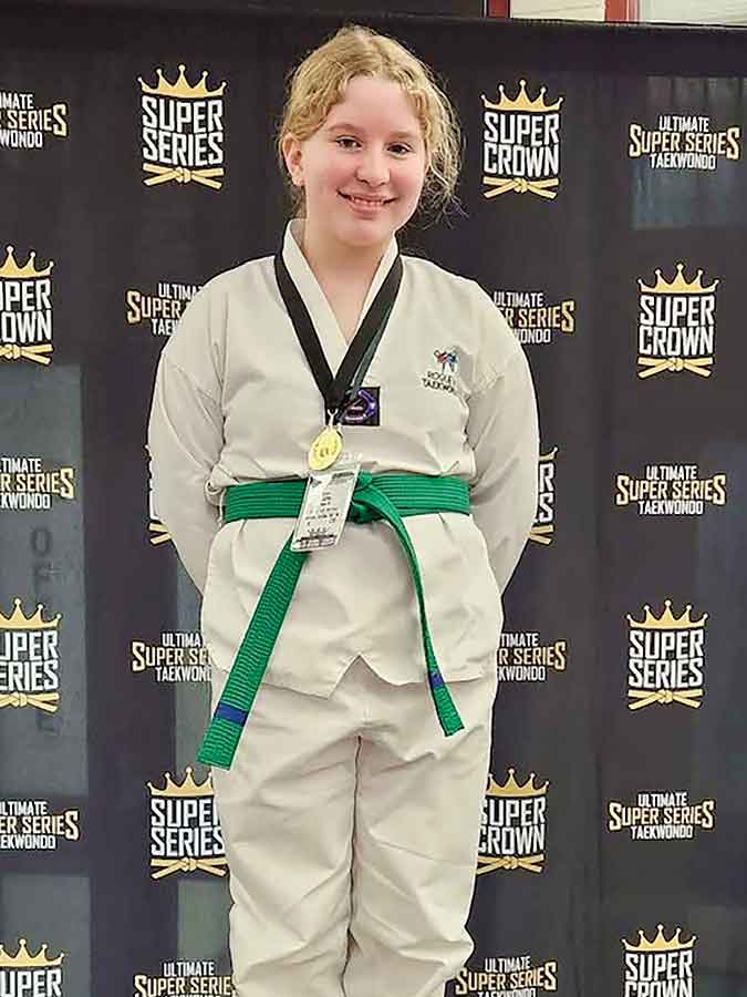 Gracie Jeffrey, gold medallist for board breaking