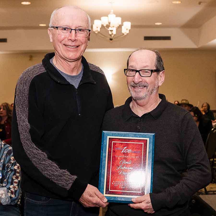 The Gimli Lakeview Resort was recognized as a valued partner and founding member of the Ice Festival