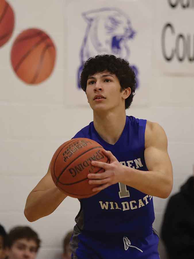 Wildcats player Adam Ball was recognized by head coach Cody Hearn for his leadership on the court