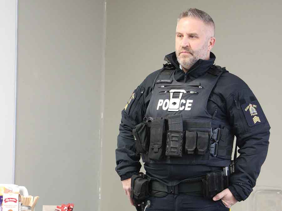 Stonewall RCMP detachment commander Jason Vrooman shared tips about how to help prevent crime