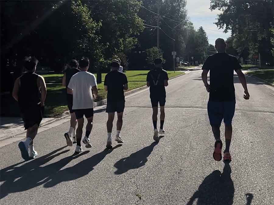 Members of the Pembina Valley Run Club head out on a group run during the club’s inaugural season. The volunteer-run club is expanding across the region in 2026 with additional routes and meet-ups