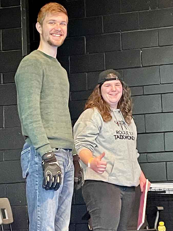 Volunteers Mr. Russel Termeer (left) and Jayanna Vanderwoude