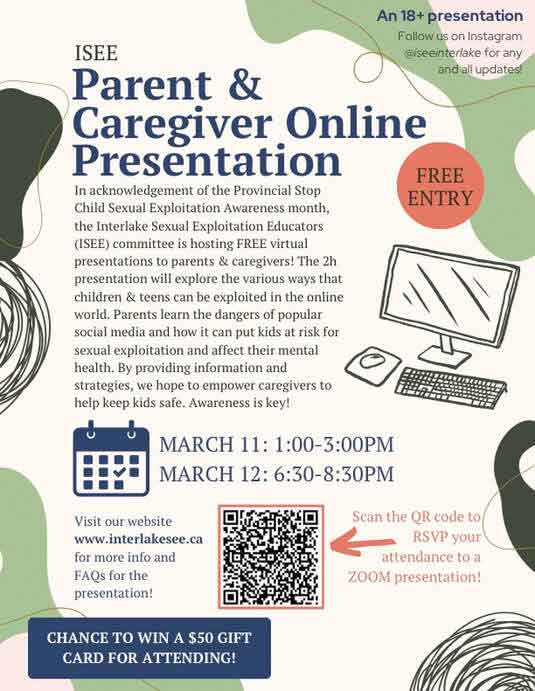 Interlake Sexual Exploitation Educators (ISEE) offer free resources and learning opportunities about child sexual exploitation