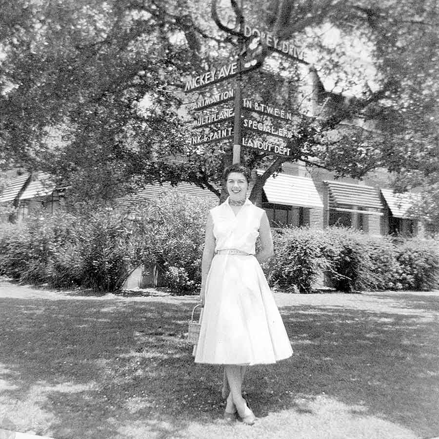 Jane Shattuck-Takamoto-Baer stands at a street corner on the Walt Disney Studios lot, where the Stony Mountain native built a pioneering career in animation spanning more than five decades