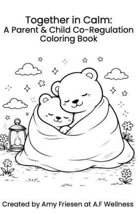 The Together in Calm colouring book invites families to pause, connect and regulate emotions together