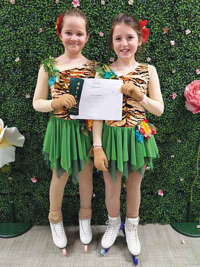 Stonewall Skating Club’s Leona Learning and Zoey Brook earned gold in Group Showcase 1
