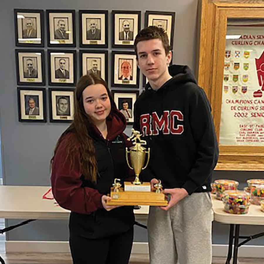 The Stonewall rink of Maddox Keeping and Olivia Wirgau won the C event. Missing from the photo are teammates Holly Fitzpatrick and Chelsea Thomas