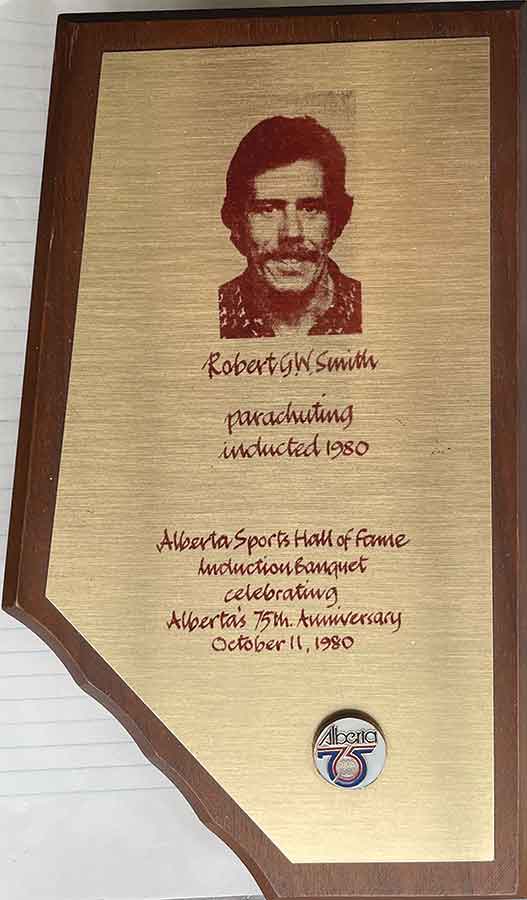 Smith’s plaque from his induction to Alberta Sports Hall of Fame in 1980