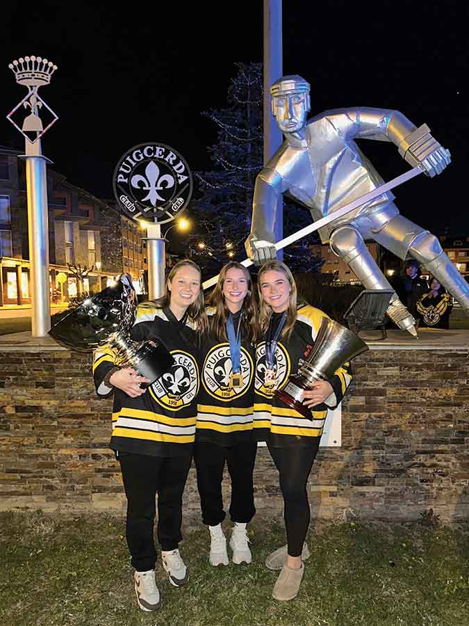 Stonewall’s Annaliese Meier, right, is pictured with fellow Canadian imports Megan Norris and Courtney Kollman