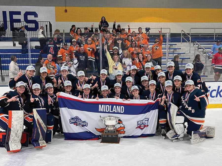 Manitobans Brooke Barylski (Arborg), Natalie Rampton (Kenton), Heidi Danners (Wawanesa), Ava Matthews-McCulley (Portage la Prairie), Jordan Bell (Brandon), Brynn Tosh (Souris), Taylor Bell (Brandon), Haley Blaine (Brandon), Kennedy Wood (Rivers), Camryn Falloon (Winnipeg), Jaicee Huberdeau (Grande Pointe), Callie Maguire (Minnedosa) and Darbi Poole (McAuley) helped Midland University capture its first ACHA Division 1 national title this season