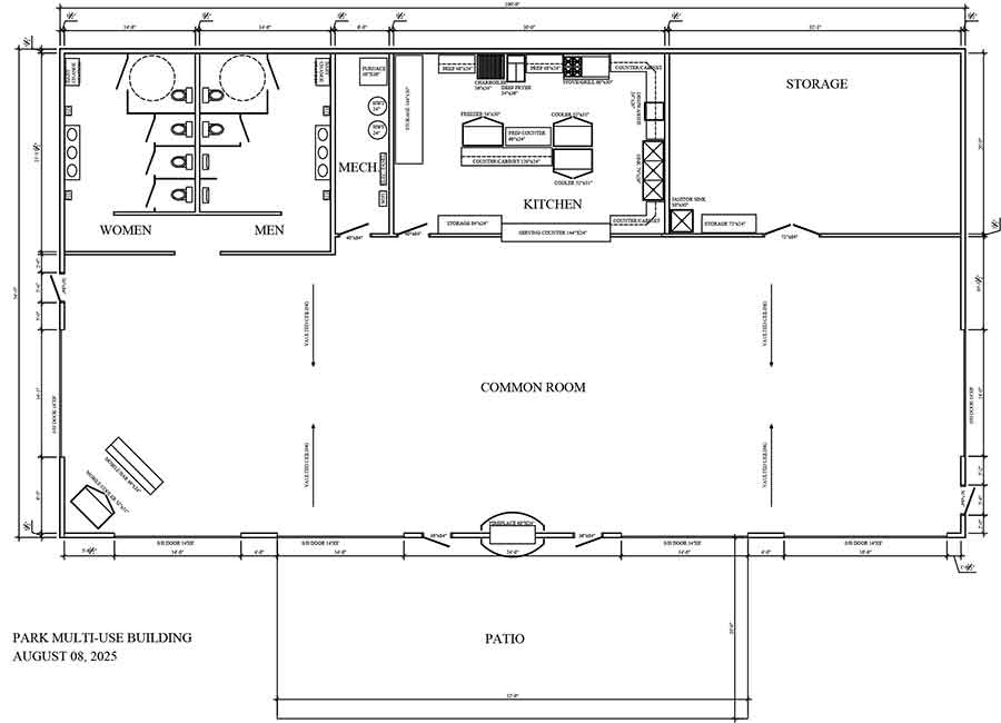 Conceptual floor plan shows the layout of the proposed climate-controlled facility at Green Acres Park