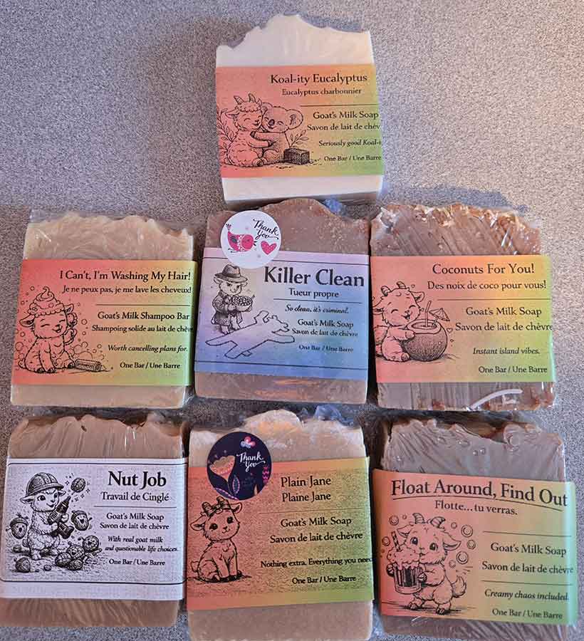 Ducked Up Farm will be selling engraved products, goat’s milk soap, shampoo bars and knitted items at the St. Laurent Hello Spring Market on May 3