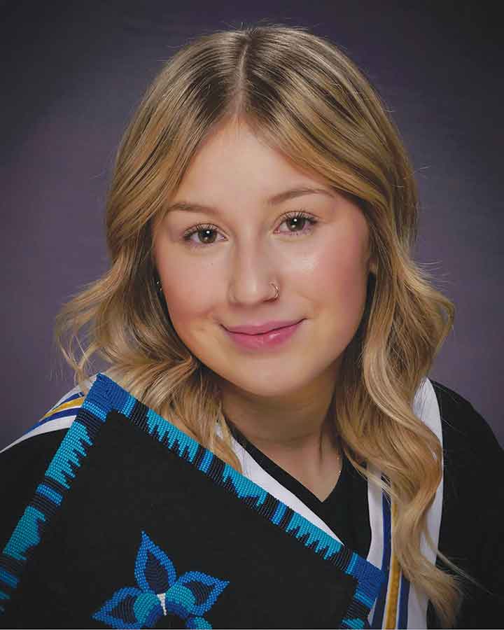 Kimberly McPherson-Klimchuk, a Grade 12 student at Fisher Branch Collegiate, has been awarded the BMO Indigenous Leader of Tomorrow scholarship through the University of Manitoba, recognizing her leadership, academic achievement and community involvement