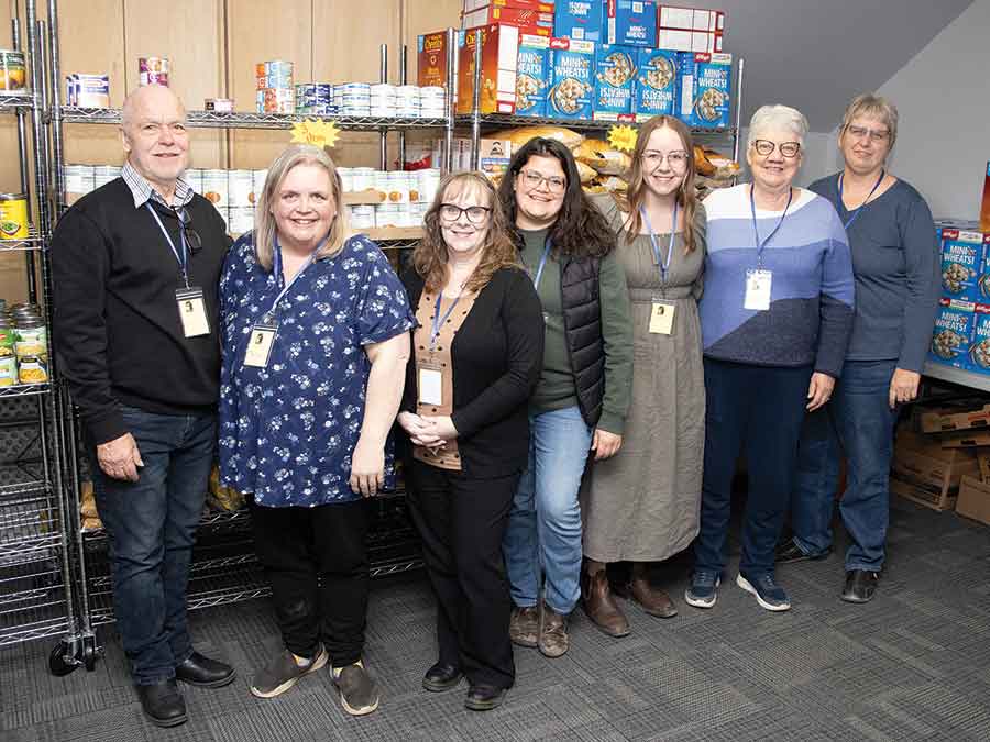 Carman and Area Food Pantry board members Bob Pauls, Terra Huston, Mandy Dyck, Amber Enns, Heidi Bergsma, Bertha Lelond, and Joyce Beichter (missing is member Corey Taylor) at last week’s community information night