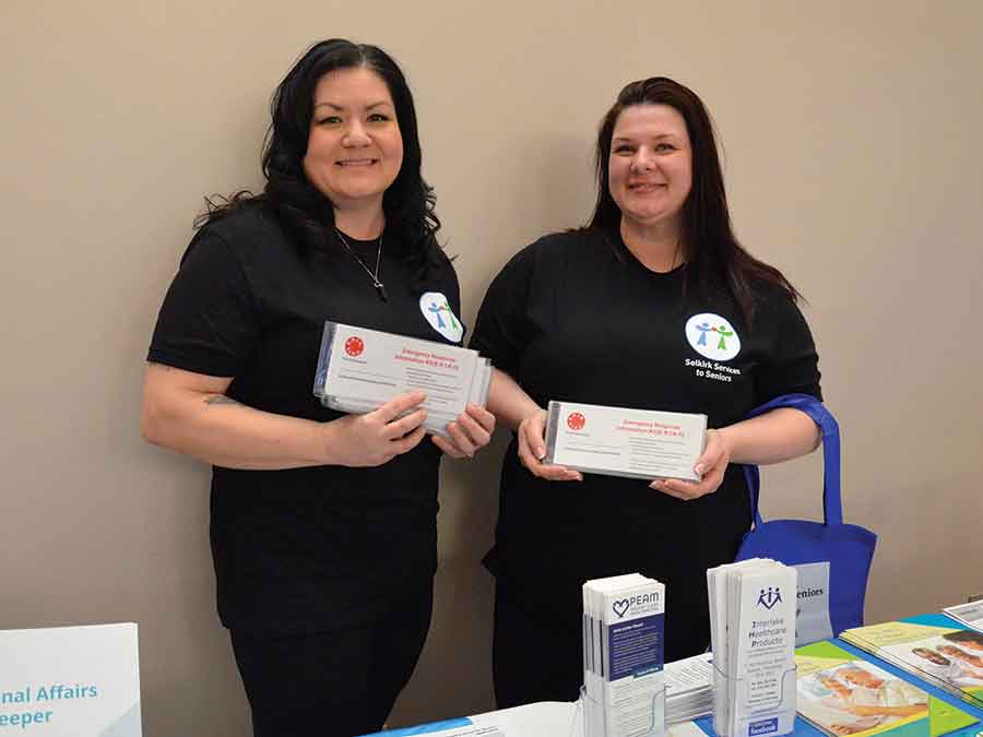 ERIK pictured above with Services to Seniors staff Colleen Laroque and Jayme Anderson