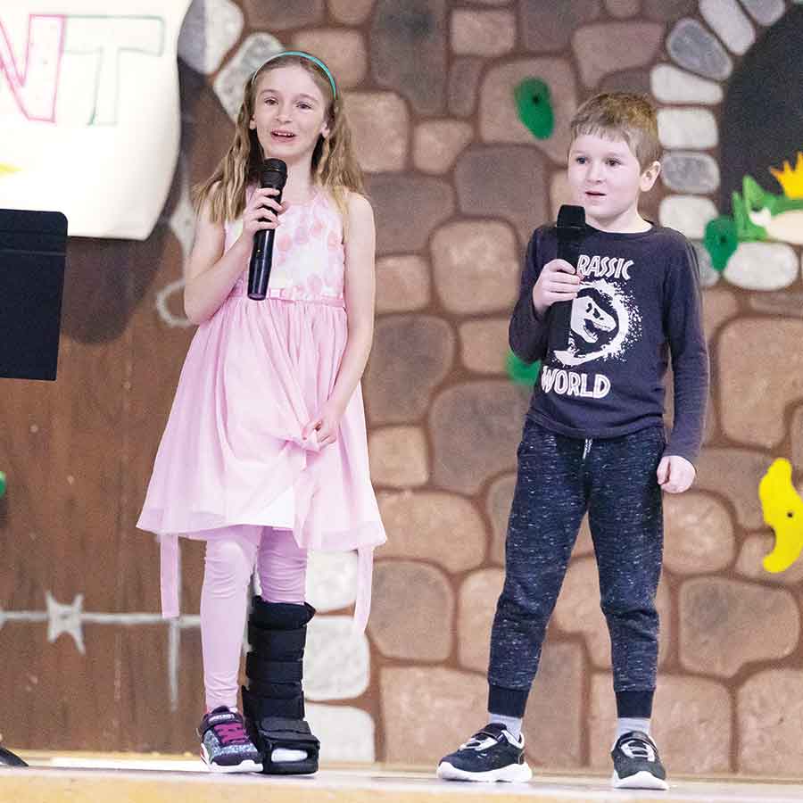 Grade 2 student Charlotte and her kindergarten brother Carson sing Teeth by Five Seconds of Summer