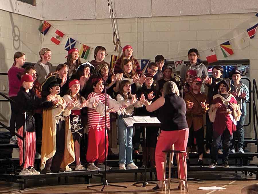 Grade 5 and 6 students at Arborg Early Middle School performed Pirates! The Musical on May 12, entertaining an audience of about 130 community members after spending a month rehearsing lines, choreography and stage direction