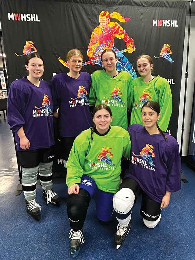 The Warren Wildcats were represented by Jersey MacMillan, Annika Reesink and Nicole Hutchinson, who played for Team Purple, while Brook Waldbauer, Ashlyn Hoas and Ella Riddell played for Team Green. Missing from the photo, WCI alumna Jadyn Baldwin coached Team Purple