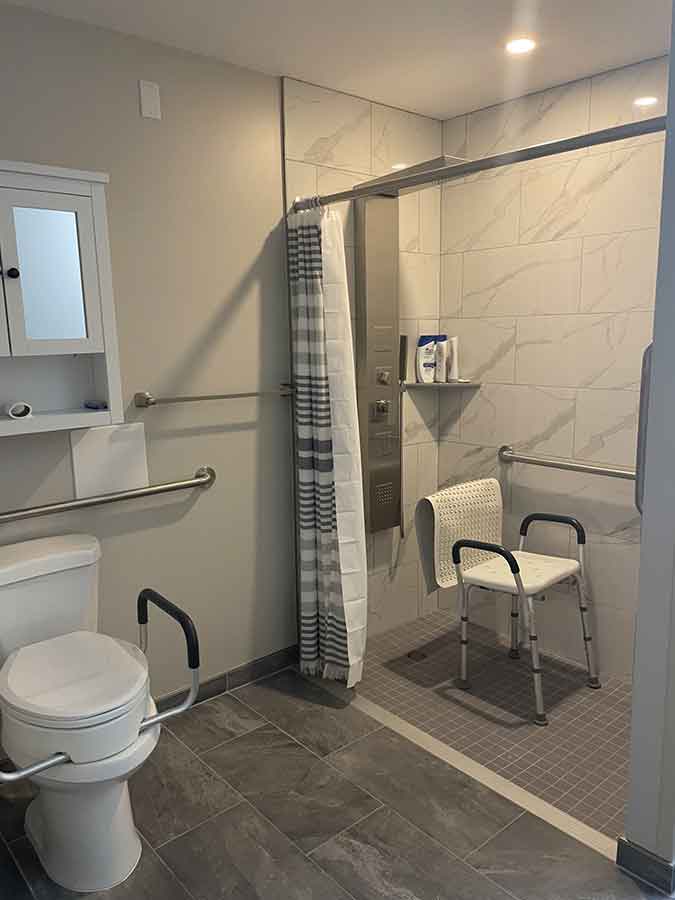 The renovations made The Manor apartment’s more accessible, including in the bathrooms