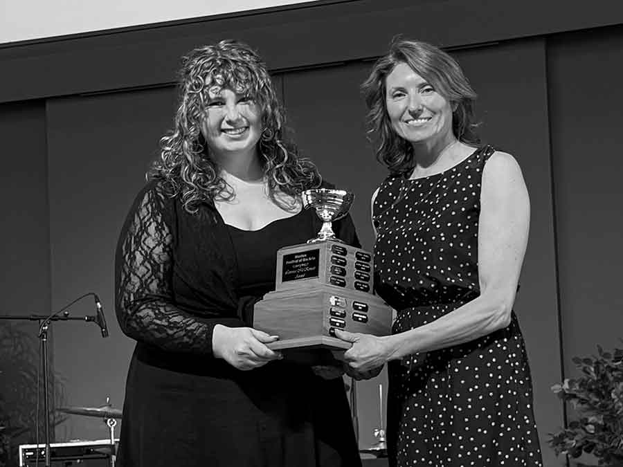 At its highlights concert Sunday afternoon (top picture), the Morden Festival of the Arts handed out awards to accomplished young performers, including the Loreena McKennitt Award to cellist and vocalist Katrina Banman