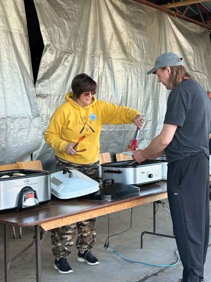 Guests enjoyed breakfast while children had the opportuntiy to explore the aircraft, take a ride in the barrel train and participate in crafts