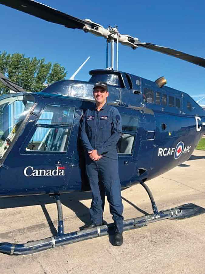 Charl Vermeulen, a helicopter pilot and ground school instructor flew a helicopter in for Fly-In Day at the Carman/Dufferin Municipal Airport last Saturday