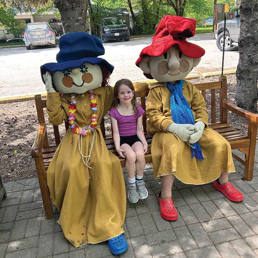Ben McPherson (left photo) and Ellie McPherson enjoyed meeting Gimli’s Huldufolk